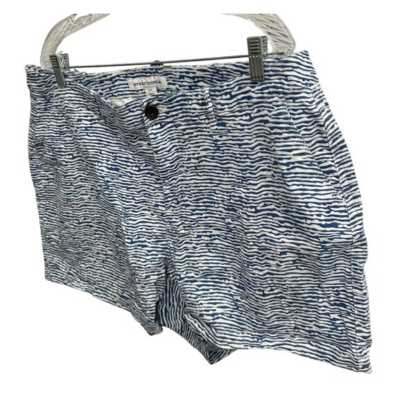 Essentials Womens Blue White Striped Cotton Blend Shorts Size 16W - Picture 3 of 10